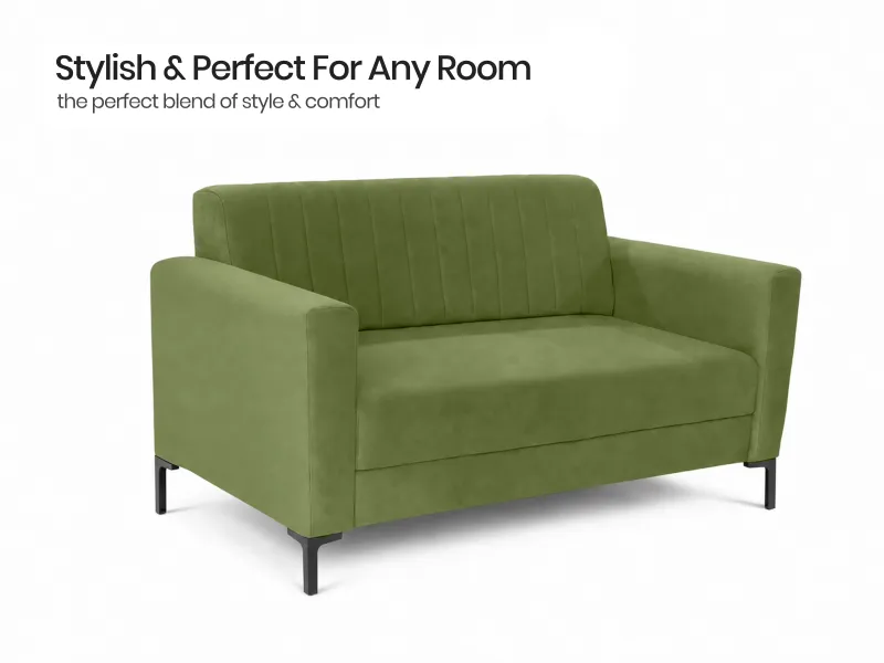 Tulip Upholstered 3 Seater Sofa in Olive Color With Rio Centre Table